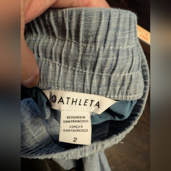 Athleta Cabo 100% Linen Joggers, Women's Size 2, Light Blue - Picture 8 of 10